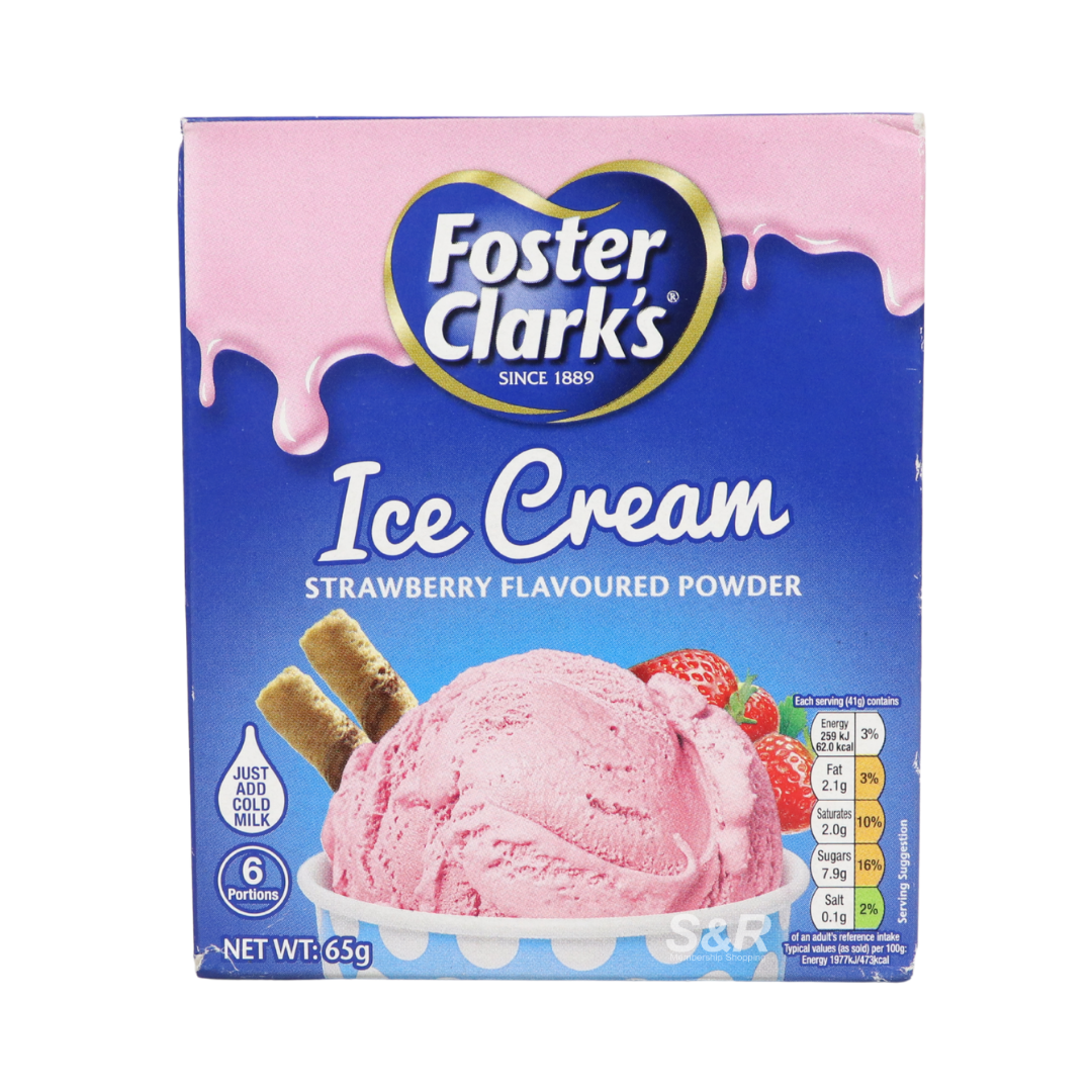 Foster Clarks Strawberry Flavored Ice Cream Powder 65g